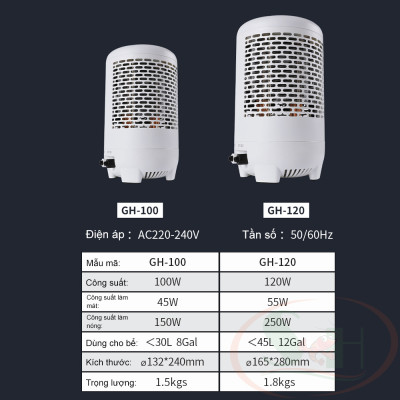 Máy điều hòa Sunsun Mini Chiller Heater GH 100 / 120 làm mát sưởi ấm bể cá tép thủy sinh nước mặn