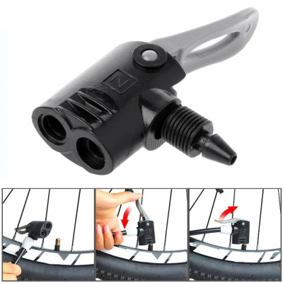 Đầu Bơm Hơi Xe Máy/ Xe Đạp phổ thông/ van nhọn (Schrader/Presta) Đầu Đôi Đa Năng Phụ Kiện (đường kính ống vào 7.3mm) - Mai Lee