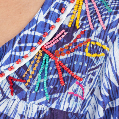 Đầm Midi Dài Tay Kết Hạt Cotton Isla Bonita