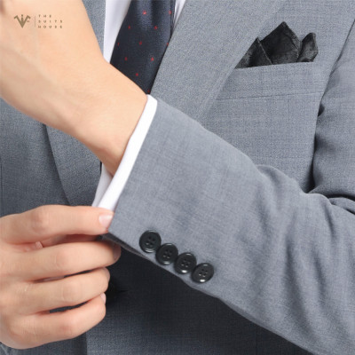 [CLASSY 2] SUIT NGUYÊN BỘ MÀU XÁM XANH CARO ẨN, 6 KHUY 3 TÚI, CHẤT LIỆU WOOL CAO CẤP, VẢI NOBILITY