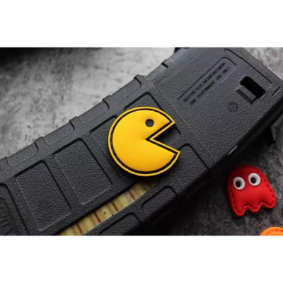 Patch_velcro PVC bộ hình Pac-Man trang trí ba lô_túi xách_quần áo
