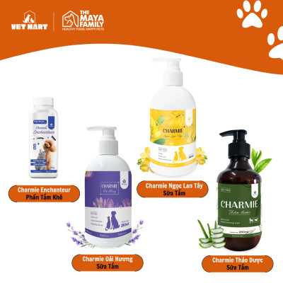 Sữa Tắm Charmie Thảo Dược Cho Thú Cưng - Khử Mùi Hôi, Dưỡng Lông Bóng Mượt 280ml_Fivevet