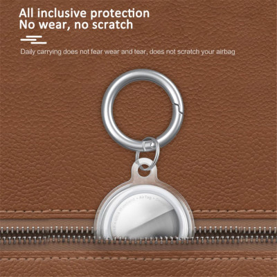 CINCATDY Bao Case Vỏ Bảo Vệ Silicone TPU Keychain cho Apple AirTag - Hàng Nhập Khẩu