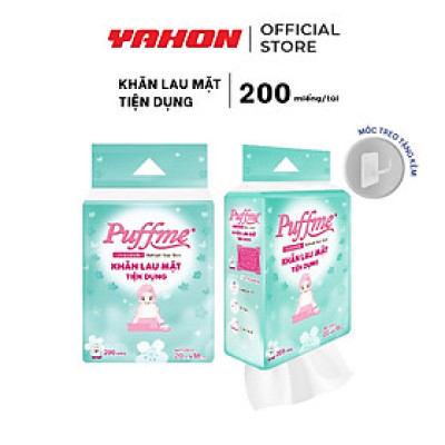 Khăn Lau Mặt Tiện Dụng PUFFME, 200 Miếng/Bao