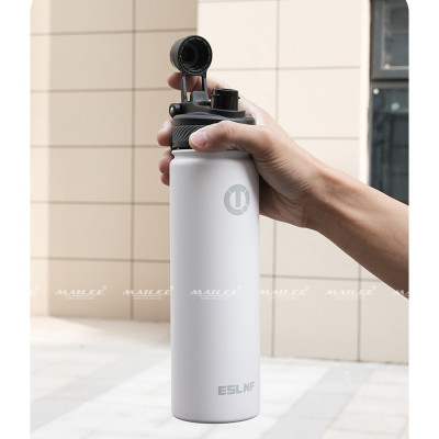 [Mẫu mới] Bình Đựng Nước Thể Thao Giữ Nhiệt Inox Không Gỉ 304 ESL-053 650ml Gắn Trên Xe Đạp/ Ô tô/ Xe Hơi Có Ống Hút - Mai Lee