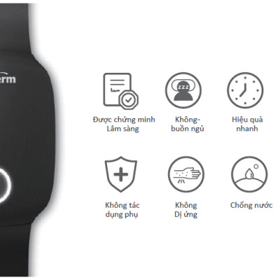 Thiết bị đeo tay chống nôn nói do say tàu xe, ốm nghén EmeTerm Fashion - đạt chứng nhận FDA/CE - Không dùng thuốc - Không tác dụng phụ - Pin sạc - Hàng chính hãng