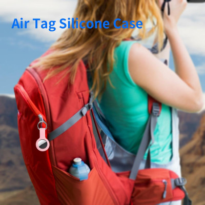 CINCATDY Bao Case Vỏ Bảo Vệ Silicone Keychain cho Apple AirTag - Hàng Nhập Khẩu