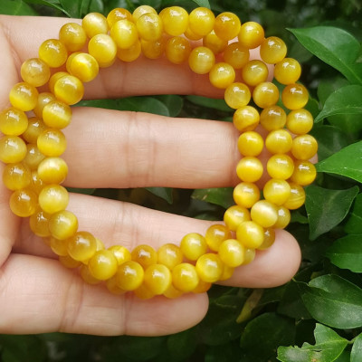 Vòng tay nữ đá mắt hổ tự nhiên vàng anh vip 6mm quấn tay 3 vòng đẹp vòng màu vàng anh tươi đẹp hợp nữ mệnh kim mệnh thổ mệnh thuỷ đeo tay may mắn xinh đẹp sang tay ạ