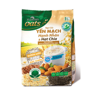 Combo 5 túi: NC Óc Chó Mè Đen+YM Hạnh Nhân+Gạo Lức No Sugar+Dinh Dưỡng Canxi+NC Yến Mạch[ít đường 400gr](Tặng Kèm 2 Túi Yến Mạch 150G)