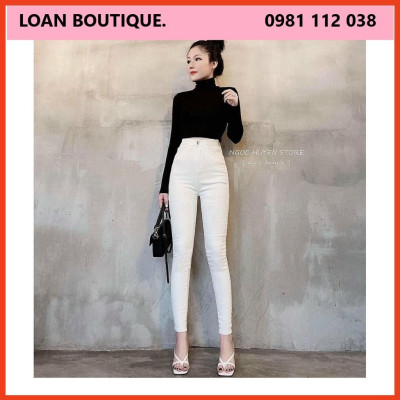 QUẦN JEAN LƯNG CAOQUẦN BÒ NỮ CẠP CAO DÁNG ÔM