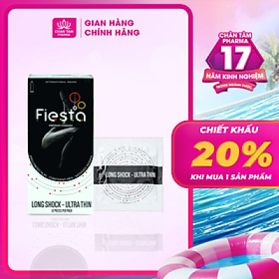 [Chính Hãng] Bao Cao Su Fiesta Long Shock UltraThin Hộp 12 cái - Siêu Mỏng, Siêu Lâu