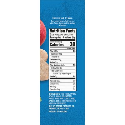 Bánh Gạo Gerber vị Dâu Táo Cải Bó Xôi 48g