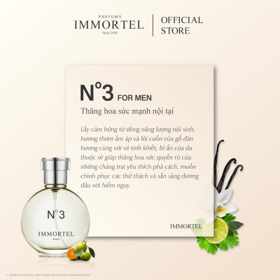 Nước Hoa Nam Immortel Paris No3 - 8 mL Eau de Parfum - Chính hãng Pháp