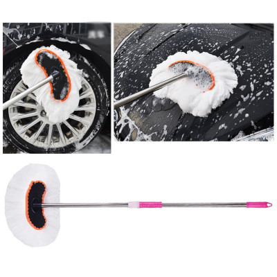 Cây Lau Rửa Xe Ô Tô Cán Dài,Sợi Lau Mềm - Chổi Dài xám cán inox bền bỉ có thể kéo dài hoặc thu gọn
