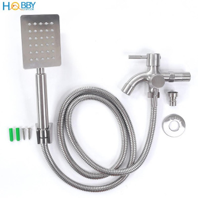 Bộ vòi sen tắm có củ sen lạnh dây sen  inox 304 Hobby home decor CST1