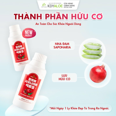 NƯỚC NHA ĐAM SÂM VỊ LỰU HỮU CƠ KDY ALOE CHAI 500ml