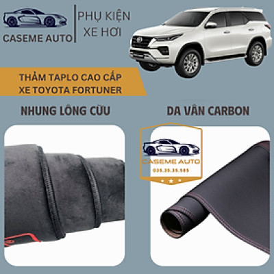 [TOYOTA FORTUNER] Thảm Taplo 3 Lớp Dành Cho Xe TOYOTA FORTUNER, Nhung Lông Cừu Và Da Vân Carbon Cao Cấp - Hàng Chính Hãng