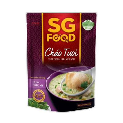 Combo 5 gói Cháo Tươi SG Food đủ vị (Tổ Yến Thịt Thăn, Sườn Non, Lươn, Cá Lóc, Cá Hồi)