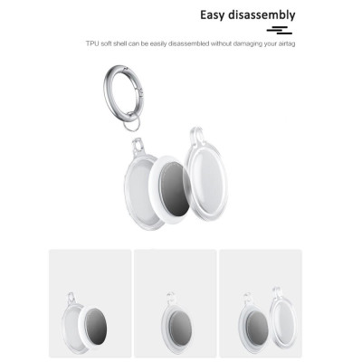 CINCATDY Bao Case Vỏ Bảo Vệ Silicone TPU Keychain cho Apple AirTag - Hàng Nhập Khẩu