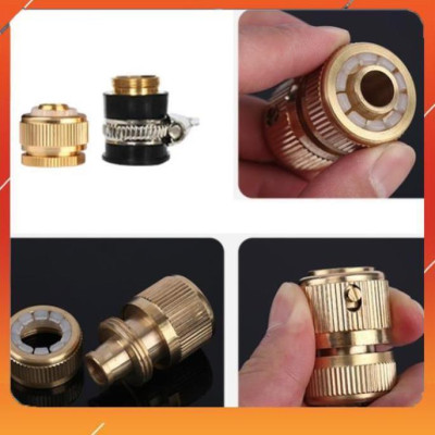 Vòi Xịt️Evoucher Bộ dây vòi xịt nước rửa xe, tưới cây , tăng áp 3 lần, loại 15m 206319 đầu đồng,cút đồng+ đai