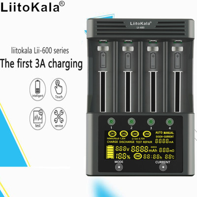 Bộ sạc pin LiitoKala lii-600 Li-ion-3.7V Ni-MH1.2V 4 khe cắm