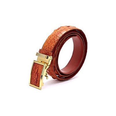 HJ4207-08-09-44 - Thắt lưng nam da cá sấu Huy Hoàng gai lưng 3,5P màu đen, nâu đỏ, vàng bò, nâu đất