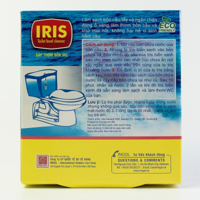 Combo 2 chai sáp thơm Iris thả bồn cầu Khử mùi diệt khuẩn & Thơm mát - Sử dụng được 1200 lần xả