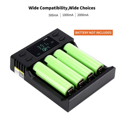 Bộ sạc pin Liitokala LII-S4 LCD 4 Khe cắm cho pin 26650 21700 18350 AA AA Lithium NiMH Máy dò phân cực tự động