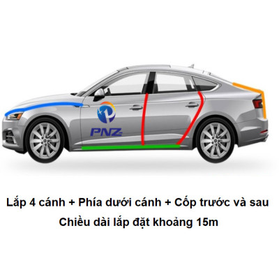 Gioăng cao su, nẹp viền cửa chữ U lõi thép PHUS chống va đập, cách âm, chống ồn cao cấp dài 5m 