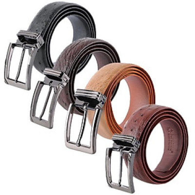 HC4448-49-50-51 - Thắt lưng nam da đà điểu Huy Hoàng da hột 3,5P đầu kim màu đen, nâu đất, vàng bò, nâu đỏ