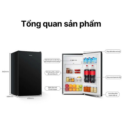 Tủ Lạnh Mini Hisense 94 Lít HR09DB Làm Lạnh Nhanh, Tiết Kiệm Điện, Bảo Hành Chính Hãng 24 Tháng - Hàng Chính Hãng
