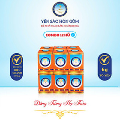 [Combo 12 Hũ] Tổ Yến Sào Đông Trùng Hạ Thảo- Yến Sào Hòn Gốm Chính Hiệu Khánh Hoà - HGK NEST 