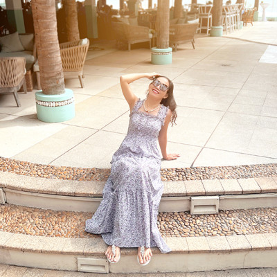 Đầm Maxi Hoa Violet DRE161 Thời trang thết kế Hity