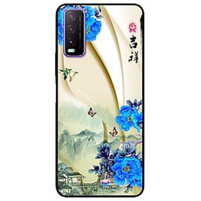 Ốp lưng dành cho Vivo Y20 - Y20s - Y12s mẫu Hoa Xanh và Bướm