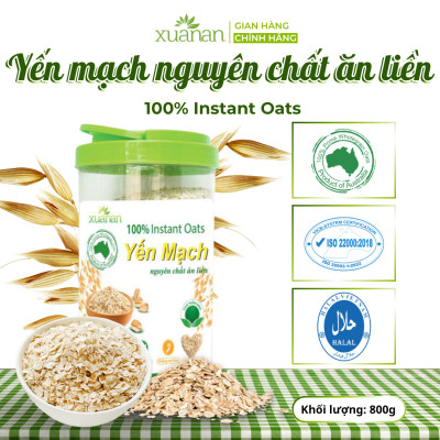 Combo 11 Hộp Yến Mạch Nguyên Chất Ăn Liền Xuân An [ko đường] Hộp 800G (Tặng Kèm 11 Túi Ngũ cốc Gạo Lức Huyết Rồng 200G)