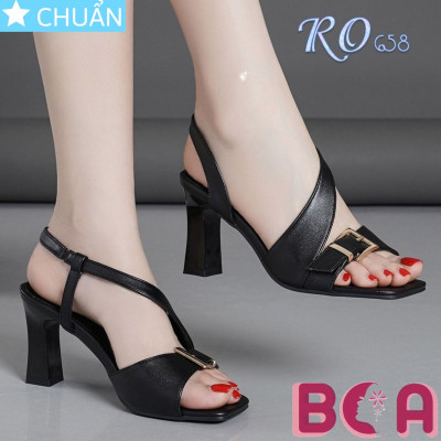 Sandal nữ hở mũi 7 phân RO658 ROSATA tại BCASHOP quai sau phối thun êm ái, thiết kế độc đáo và sang trọng, thời trang