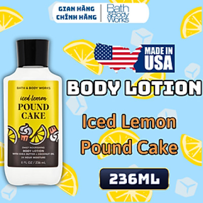 Body Mist Bath And Body Works Nam Nữ Chính Hãng Iced Lemon Pound Cake, Xịt Thơm Body Toàn Thân Hương Nước Hoa