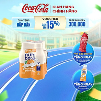 Lốc 4 Chai Thức Uống từ Sữa Chua Nutriboost Vị Cam 170ml_TK