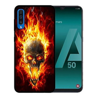 Ốp lưng in cho Samsung Galaxy A7 2018 mẫu Quỷ Lửa - Hàng chính hãng