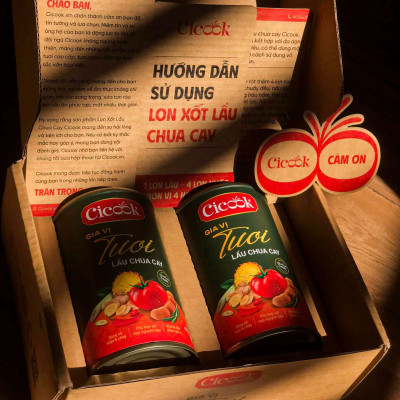 Combo 2 Lon Xốt Lẩu Chua Cay Cicook, Ngon Chuẩn Vị Không Cần Thêm Gia Vị 370g*2