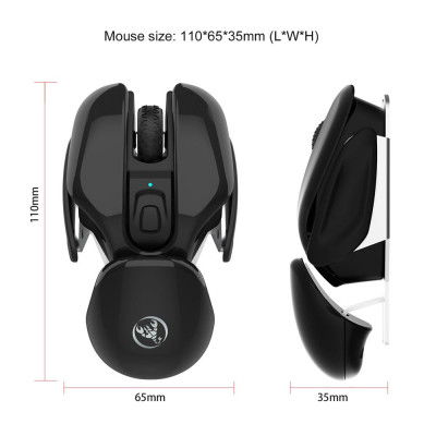 Chuột không dây HXSJ T37 2.4G có thể điều chỉnh Tích hợp pin sạc 500mAh 
