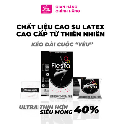 [Chính Hãng] Bao Cao Su Fiesta Long Shock UltraThin Hộp 12 cái - Siêu Mỏng, Siêu Lâu