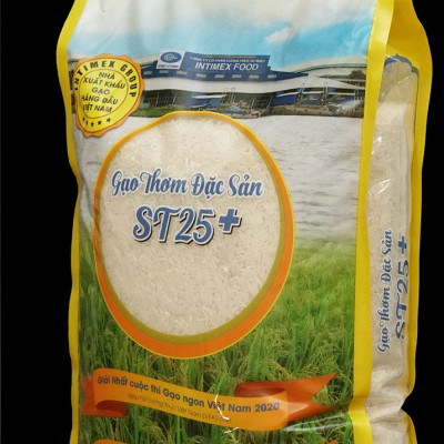 Gạo thơm đặc sản ST25+ Sóc Trăng - thơm ngon, dẻo mềm cơm, Túi 5kg