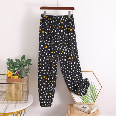 Quần dài nữ bo gấu chất liệu vải lanh thoải mái, thoáng mát, nhiều họa tiết, freesize từ 45 đến 75 kg