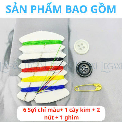 Bộ dụng cụ kim chỉ may vá quần áo mini, túi kim chỉ cá nhân mang đi du lịch, set bộ kim chỉ, nút, ghim