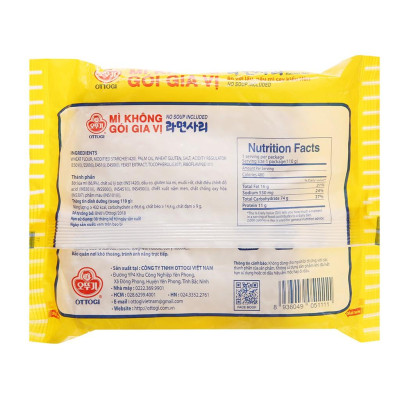 Combo 6 gói Mì Không Gói Gia Vị Ottogi 110G