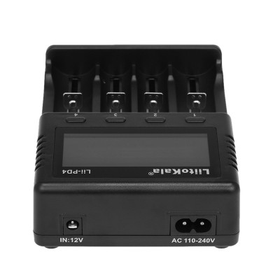 Bộ sạc pin thông minh LiitoKala Lii-PD4 Bộ sạc thông minh w / 4 khe cắm pin Màn hình LCD cho Ni-MH Ni-Cd Li-ion