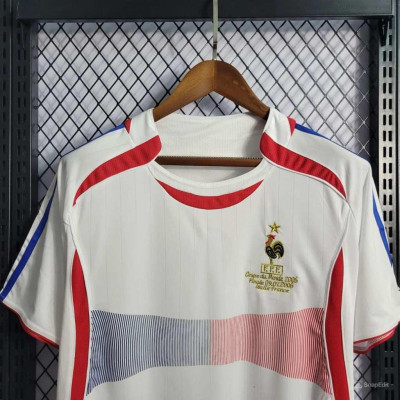 Áo Bóng Đá Retro Tuyển Pháp 2006 - Sân Khách bản cao cấp vải Cotton Polyester