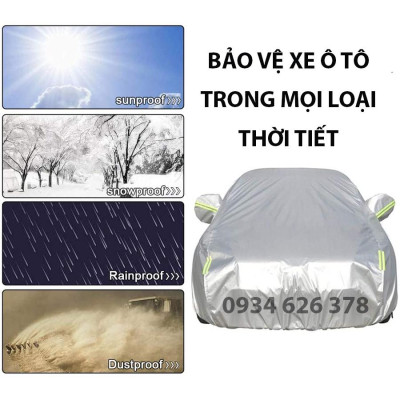 Bạt phủ trùm xe ô tô Mazda 3 3 lớp tráng bạc thông minh, chất liệu vải dù oxford cao cấp, áo chùm bảo vệ xe 4,5,7 chỗ