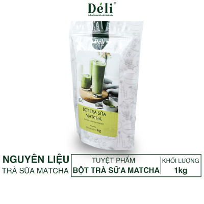 Bột trà sữa matcha 3in1 Déli - 1kg ( 25 ly ) pha chế trà sữa tiện lợi, nhanh chóng